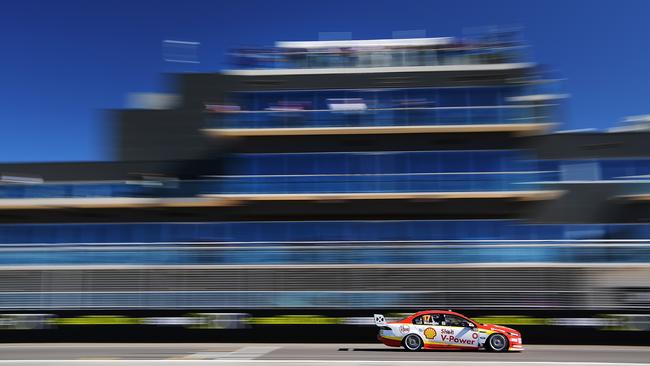 Scott McLaughlin drives the #17 Team Ford Falcon FGX during practice for the Supercars SuperSprint at The Bend Motorsport Park. Picture: Daniel Kalisz/Getty