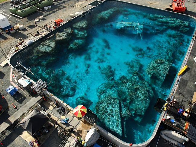 The outdoor tank set used during filming for Fool’s Gold at Village Roadshow Studios. Picture: Supplied.