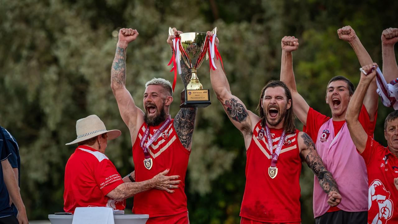 Eastern Swans vs North Mackay Saints in the AFL Mackay 2024 grand final at Bakers Creek. Picture: Daniel McLean Photography