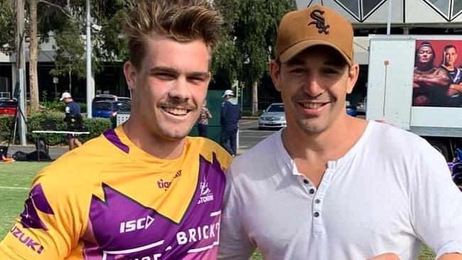 Ryan Papenhuyzen (left) joined the Melbourne Storm to be mentored by Billy Slater.