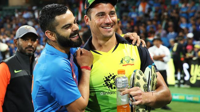 Virat Kohli and Marcus Stoinis have a long held friendship off the field. Picture. Phil Hillyard