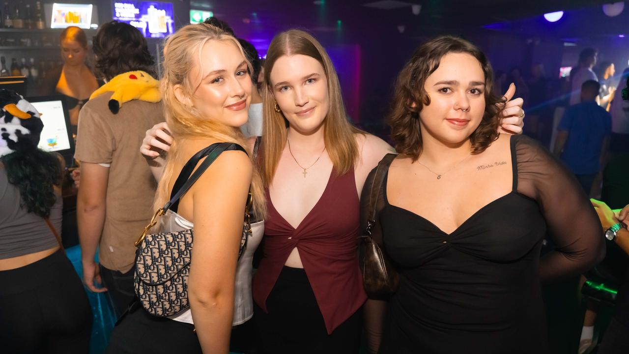 NIGHT SPOTTING: Katerina Freeman, Bella Jackson and Lola Price at Cocktails. Photo: Ricardo Lye