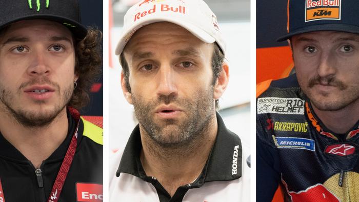 Marco Bezzecchi (VR46 Ducati), Johann Zarco (LCR Honda), Jack Miller (KTM)