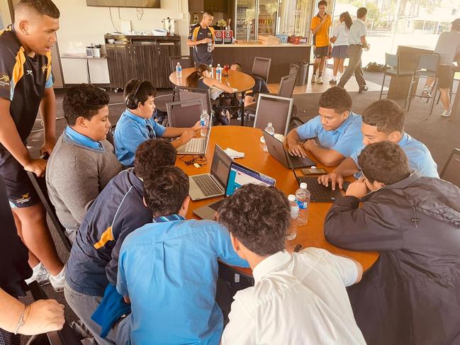 Students at the Cabramatta after-school homework clinics which are run by former NRL player Frank Pritchard. Picture: Supplied