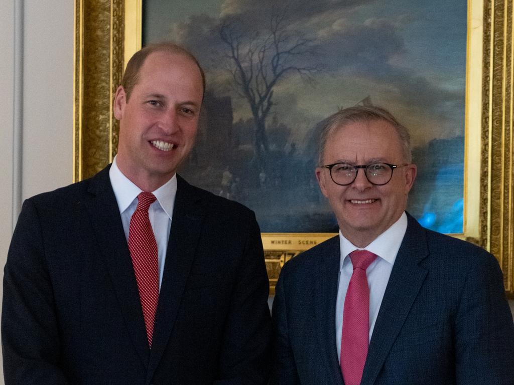 Prime Minister Anthony Albanese meets with William, Prince of Wales in London. Picture: Office of the Australian Prime Minister