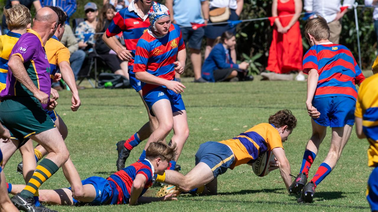 Downlands 16B vs TGS 16B. 2024 O'Callaghan Cup day at Downlands College. Photo by Nev Madsen