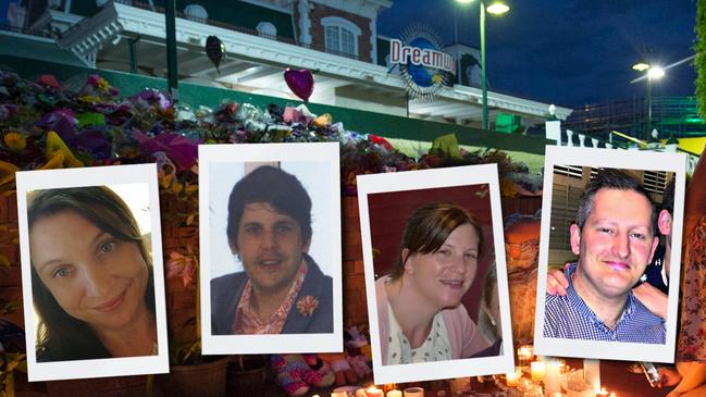 Dreamworld tragedy victims Kate Goodchild, Luke Dorsett, Cindy Low and Roozi Araghi.