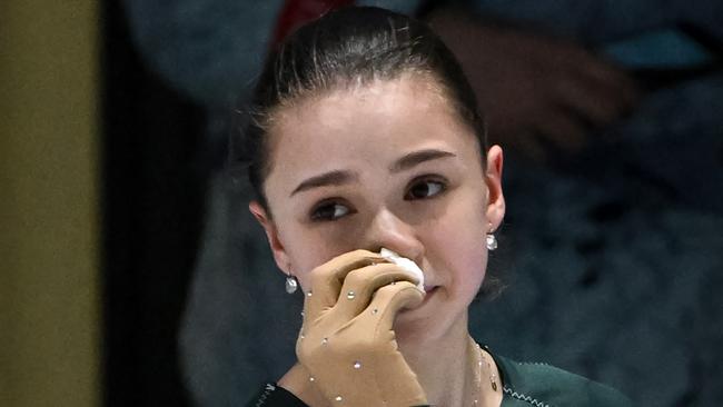 Kamila Valieva awaits her fate. Picture: AFP