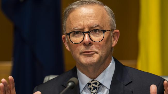 CANBERRA, AUSTRALIA - NewsWire Photos June 17, 2022:  Prime Minister Anthony Albanese at a press conference after the National Cabinet meeting at Parliament house, Canberra. Picture: NCA NewsWire / Martin Ollman