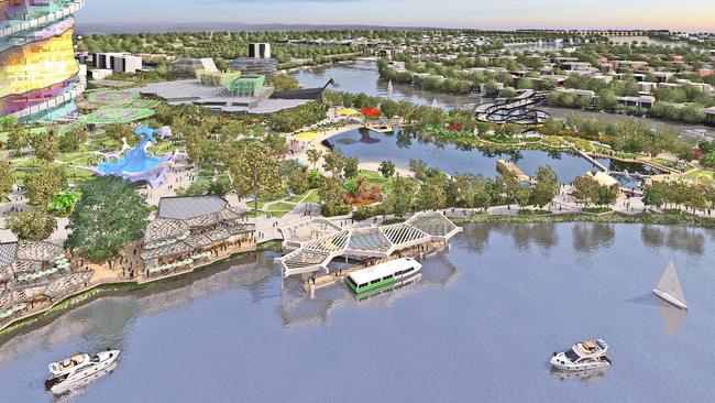 Artist impressions of the ferry terminal at the Gold Coast Cultural Precinct at Evandale