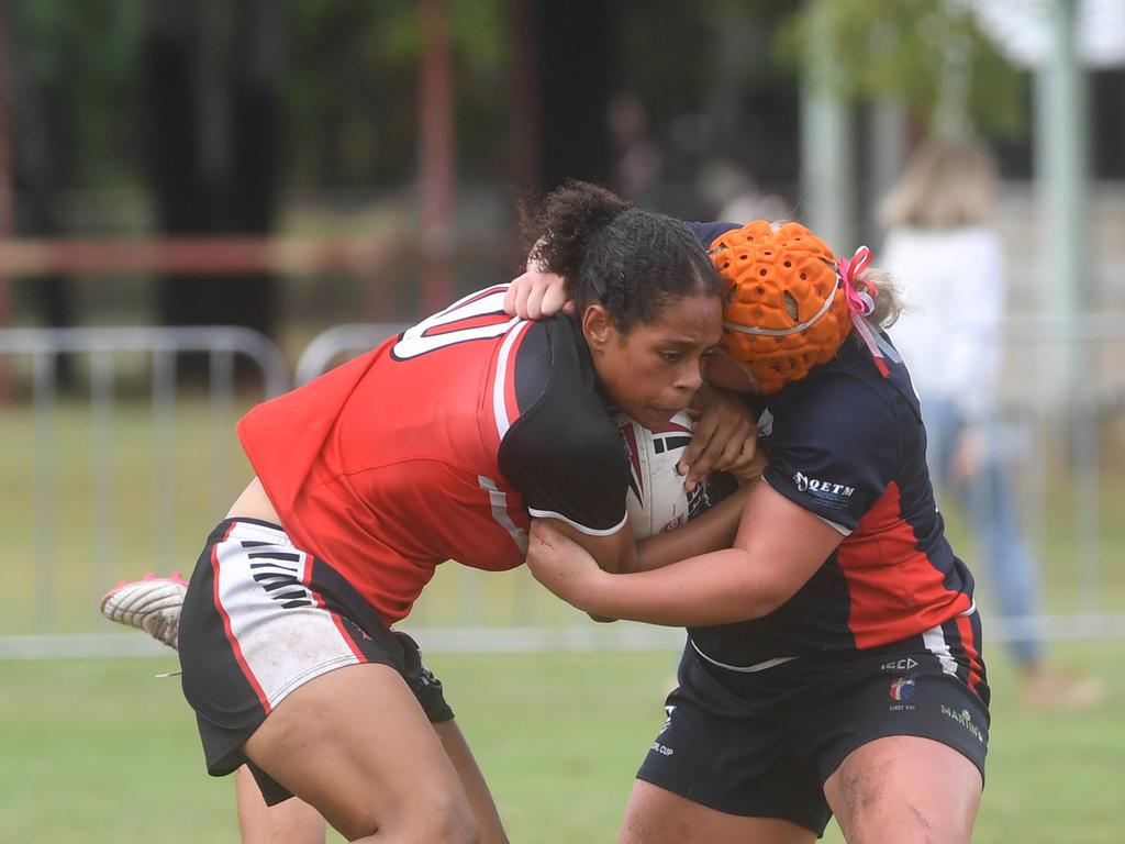 Kirwan State High School hosts St Patrick's College, Mackay, in round 1 of the 2025 Aaron Payne Cup. Senior Girls. Picture: Evan Morgan