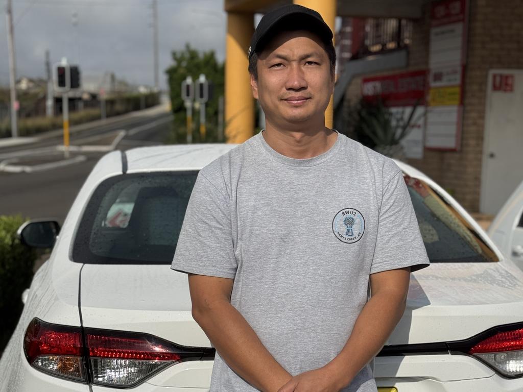Local father Bun Heang Chiv, 38, was on his way home when a Ford driving at high speed along Railway Parade, Canley Vale clipped his car before crashing into a power pole. Picture: Canterbury-Bankstown Express
