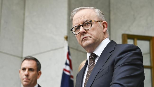 Anthony Albanese at a press conference at Parliament House in Canberra. Picture: Martin Ollman/NewsWire.