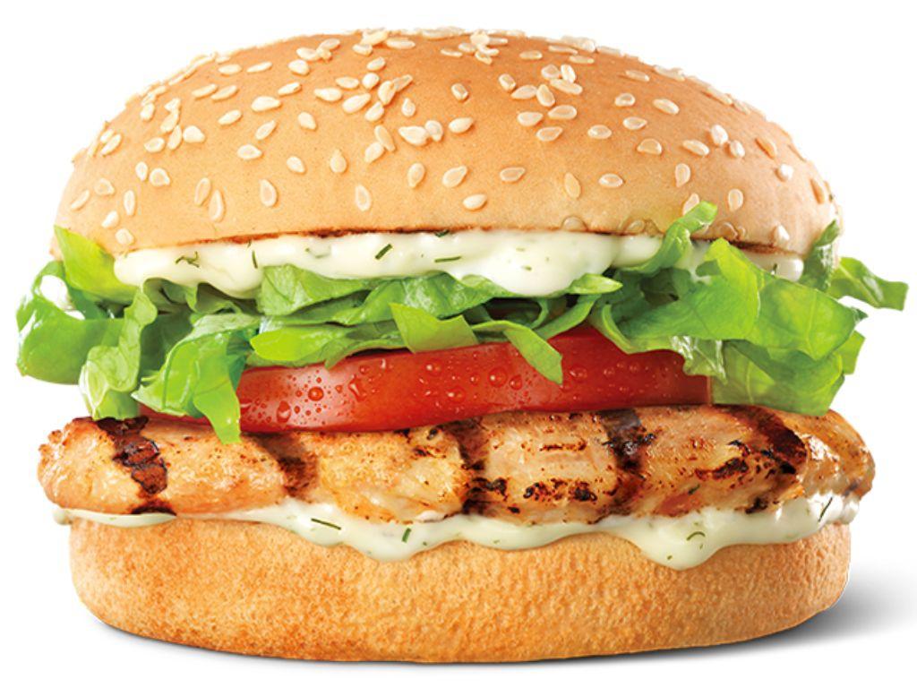 The Hungry Jack's Grilled Chicken burger isn’t healthy but it’s not too high in calories. Picture: Hungry Jack's