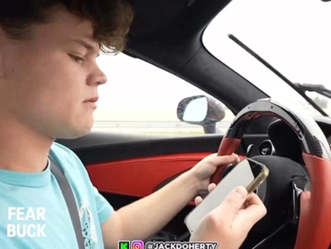 Jack Doherty crashed his new McLaren while streaming. Picture: Supplied