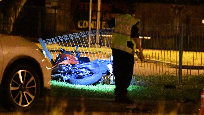 Jennifer Board’s bike left crashed into a fence on the night of her death. Picture: Alix Sweeney