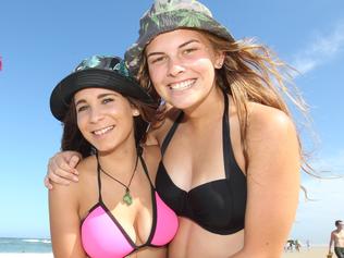 Schoolies Surfers Paradise Monday L_R Becca Aguirre 17 and Chloe McNryde 17 . Picture Mike Batterham