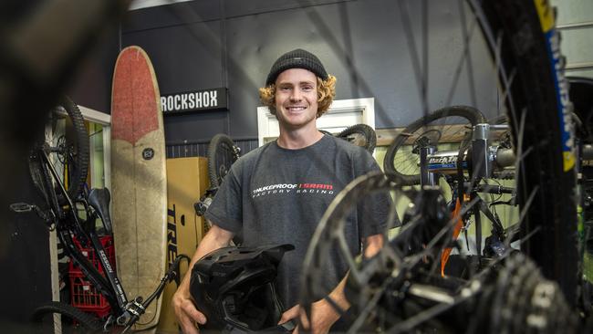 Hobart rider Dan Booker ahead of the first round of the UCI Enduro World Cup at Maydena. Picture: Chris Kidd