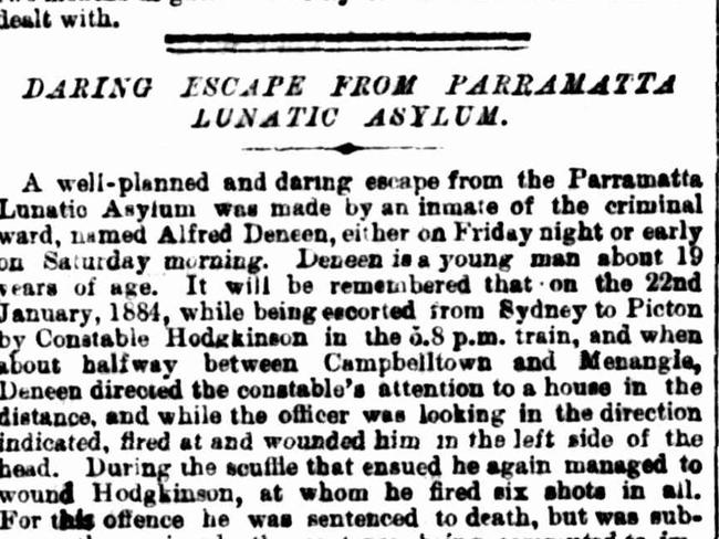 Alfred Deneen’s escape attempt is described as ‘well-planned’ and ‘daring’ in this report.