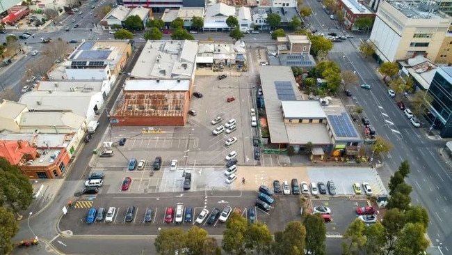 The former bus station site at 111-129 Franklin Street.