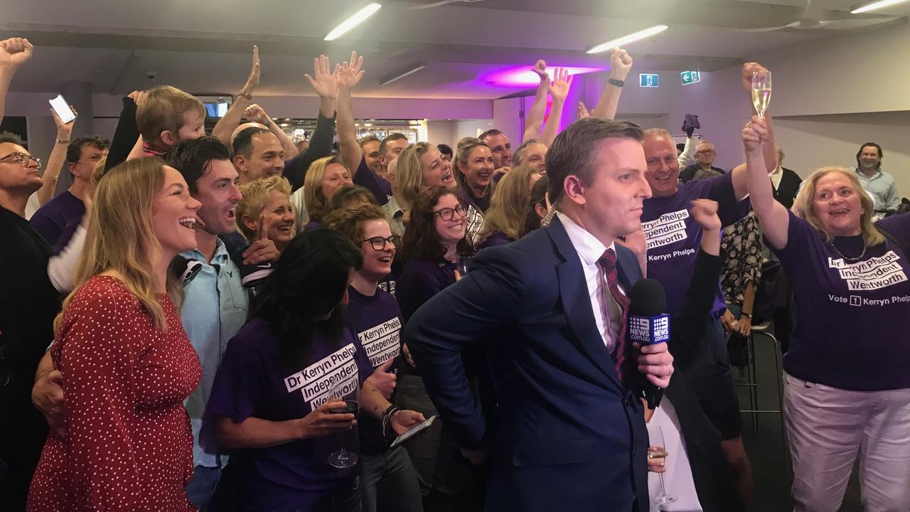 There’s a party atmosphere at North Bondi Surf Lifesaving Club after the ABC called the Wentworth by-election for Kerryn Phelps.