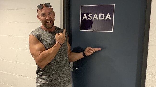 Shane Charter letting everyone know what he thinks of ASADA sign. Picture: Instagram