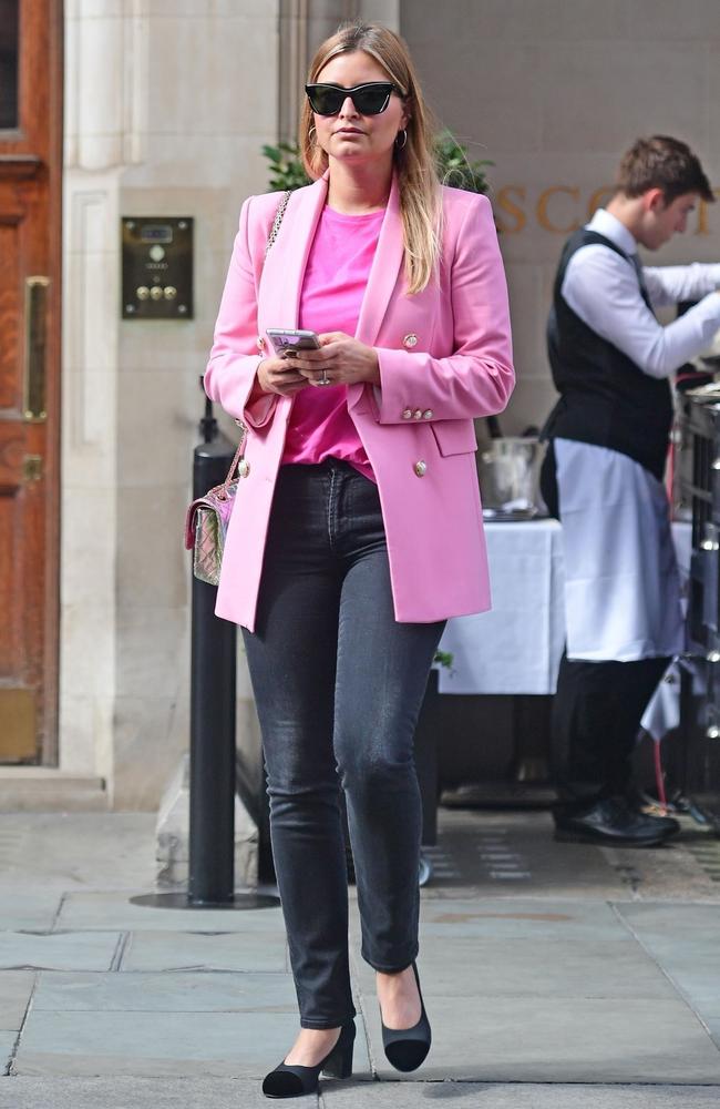 Valance wore an eye-catching pink jacket. Picture: Backgrid Australia