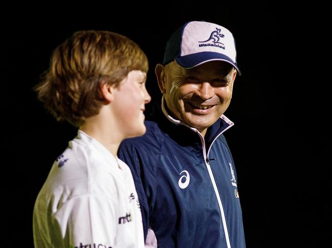 Wallabies coach Eddie Jones at Manly Savers Rugby Club in April when he first floated idea of leaving after the World Cup.