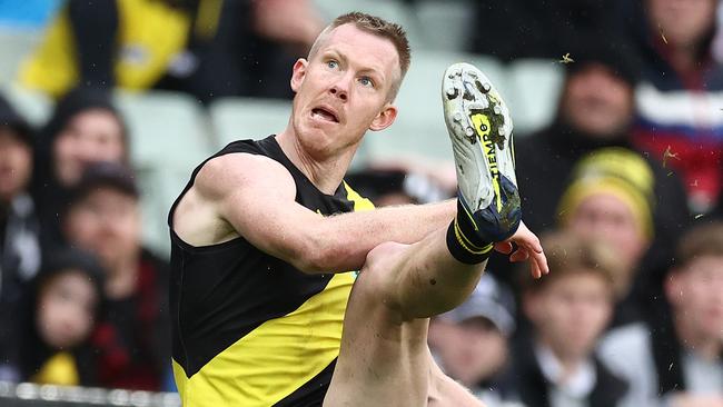 Tiger champ Jack Riewoldt has kicked more goals than Wayne Carey. Picture: Michael Klein