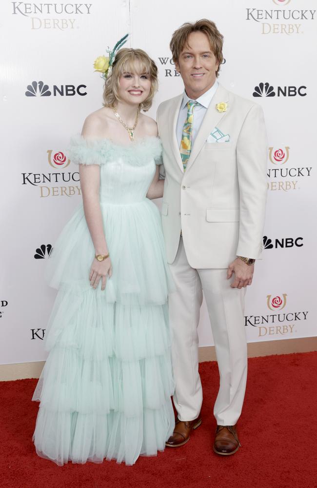 Dannielynn Birkhead and father Larry Birkhead. Picture: Jeff Schear/Getty Images for Churchill Downs
