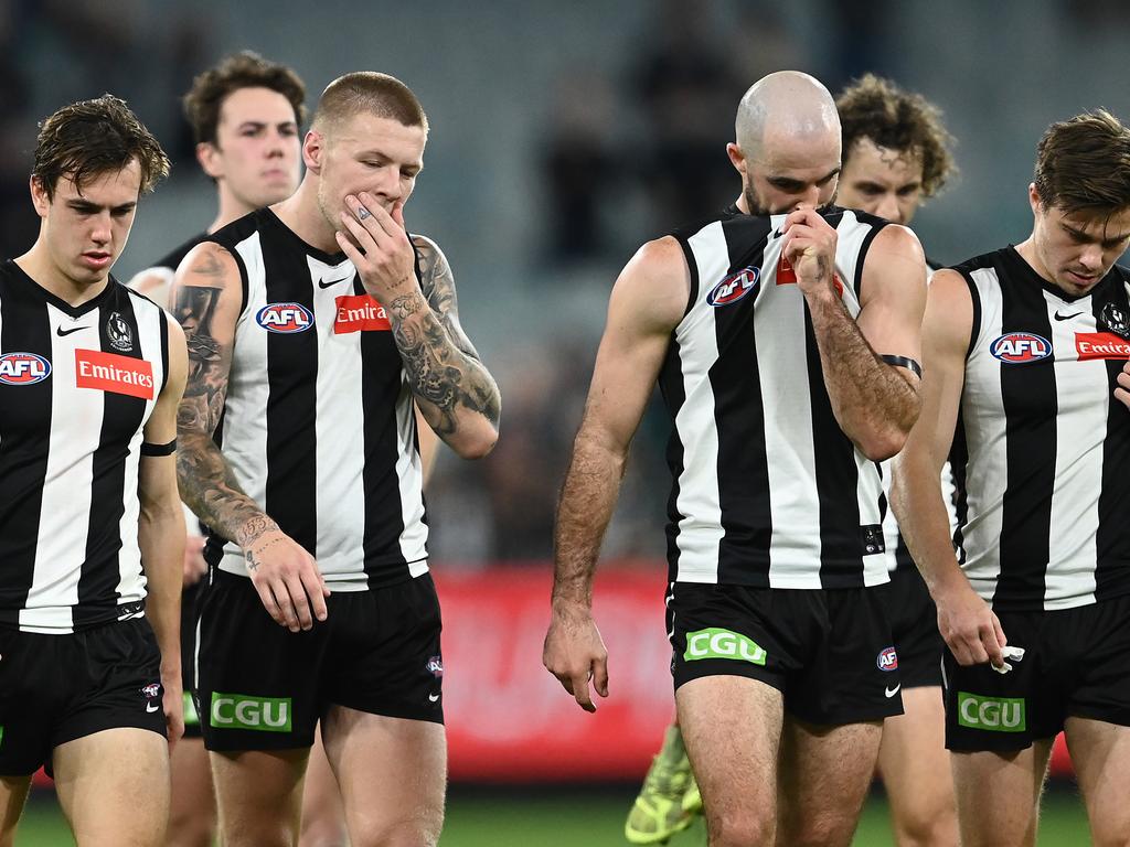 Collingwood’s bumpy season culiminated in a 17th-placed finish. Picture: Quinn Rooney / Getty Images