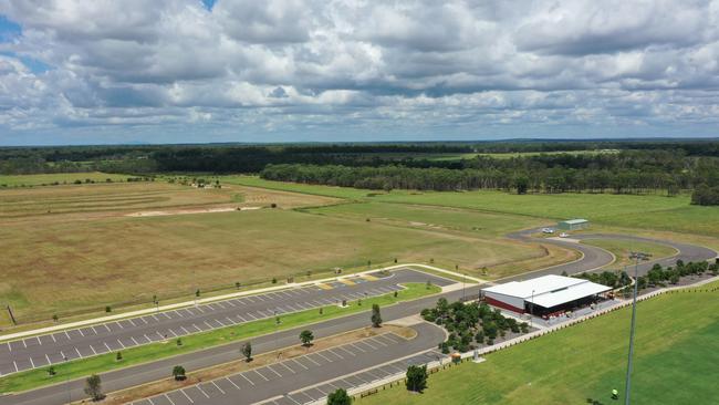 The stadium is being constructed at the Fraser Coast Sports and Recreation Precinct on Woods Road, Nikenbah.