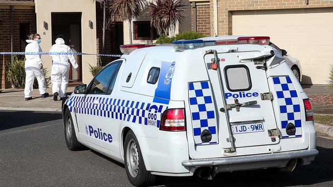 Police at the scene of a Derrimut home invasion.