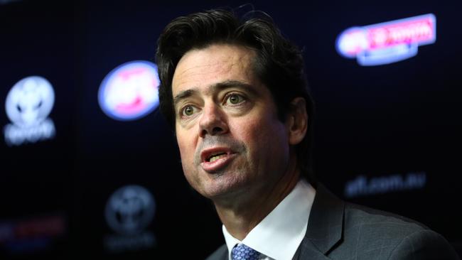 Gillon McLachlan has guaranteed all 18 clubs will survive the COVID-19 hiatus. Picture: Getty Images