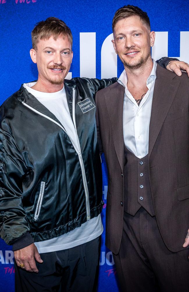 James and Rob Farnham at the premiere of Finding The Voice. Picture: Jake Nowakowski