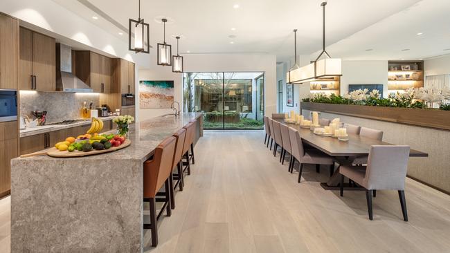 One of the home’s three kitchens.