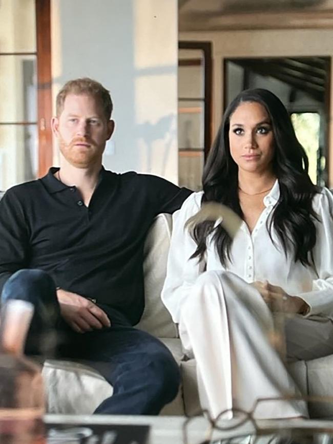 Harry and Meghan appear in the Netflix series. Picture: Netflix