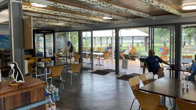 The eco cafe at the park is a popular spot for locals and visitors, as it gives a great view of Coffs Creek. Picture: Chris Knight
