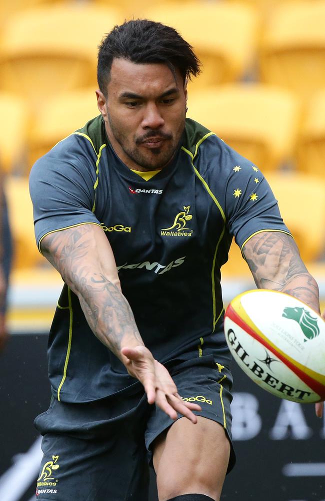 Digby Ioane during Wallabies training in 2013. Picture: Peter Wallis