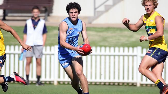 Sturt and Pembroke rising star Nick Sadler in action for the Double Blues during an under-18 match this year. Picture: Supplied, Peter Argent