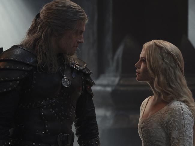 Geralt and Ciri (Freya Allen) in The Witcher. Picture: Netflix