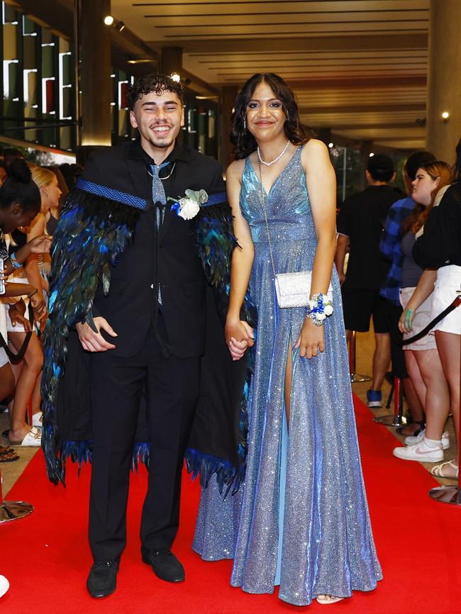 Tyson Taki and Holly Stumer at the Trinity Bay High School formal evening, held at the Cairns Convention Centre. Picture: Brendan Radke