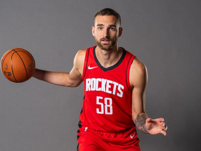 Jack McVeigh has made his NBA debut with Houston. (Photo by Darren Carroll / GETTY IMAGES NORTH AMERICA / Getty Images via AFP)