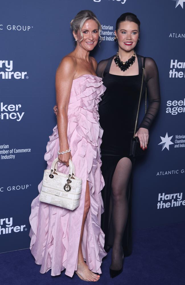 Victorian Chamber Chief of Staff Chanelle Pearson and Board Member Jacqui Savage. Picture: David Crosling