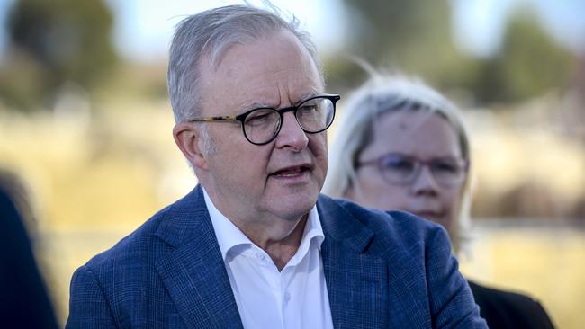 Prime Minister Anthony Albanese has ruled out a blanket commitment to lifting Australia’s defence spending to 3.5 per cent of GDP. Picture: NewsWire/ Roy VanDerVegt