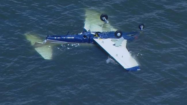 The plane crashed just after takeoff from Redcliffe Aerodrome. Picture: 7NEWS Brisbane