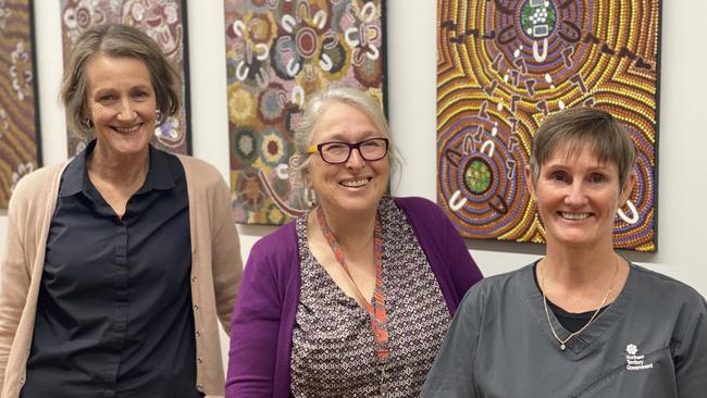 Ampere Amantye-Akeme Palliative Care Facility Social Worker Robyn Linsdell, Palliative Care Consultant Christine Sanderson and Nurse Management Consultant Natalie Anderson. Picture: ALYCE MOKRZYCKI