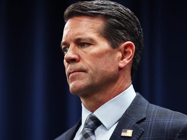 James Dennehy, assistant director in charge of the FBI’s New York Field Office, attends a press conference on the arrest the US Attorney's office. Picture: Getty/AFP