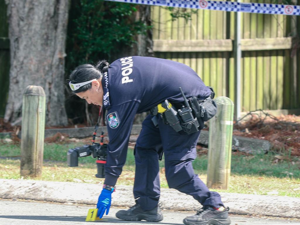 The scene of the stabbing death at Underwood. Picture: NCA NewsWire/ Glenn Campbell