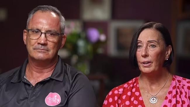 Hannah Clarke’s parents Lloyd and Sue. Picture: Nine.